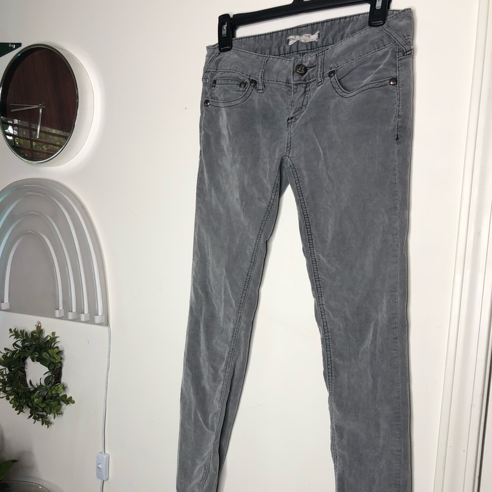 Free People Grey Corduroy Skinny Pant